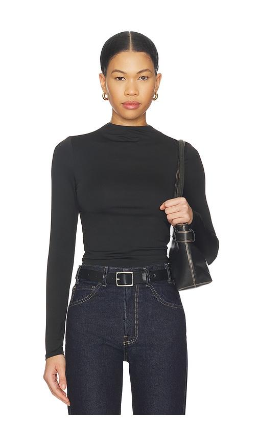 all the ways calliope mock neck top in black. - size l (also in xxs, xs, s, m, xl)