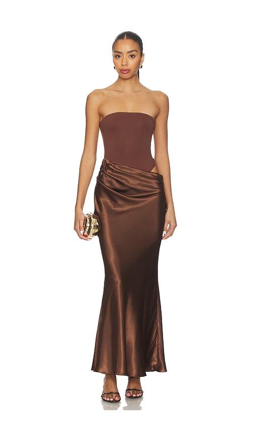 all the ways carrie maxi dress in brown. - size m (also in xxs)