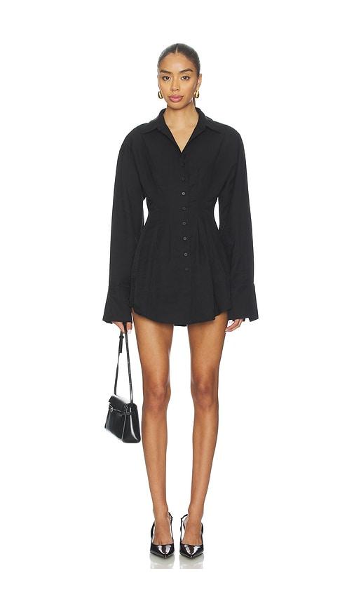all the ways charitie button up mini dress in black. - size m (also in xs, xxs, s)