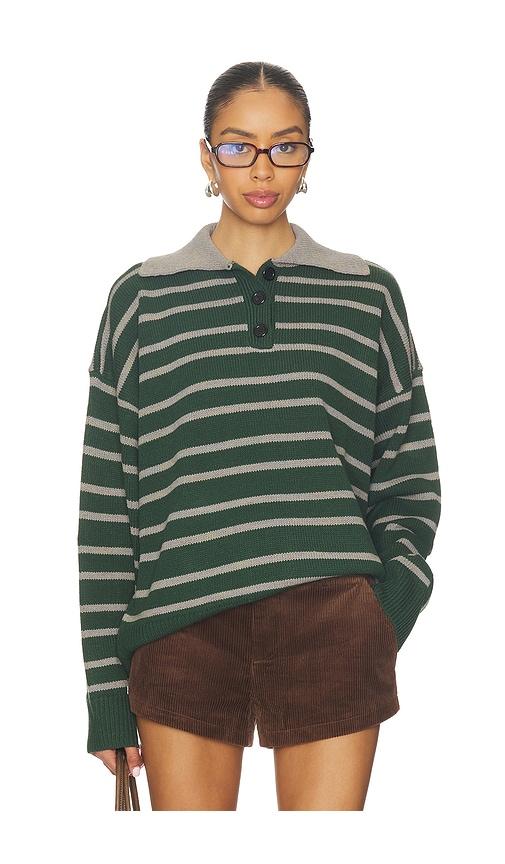 all the ways clydie polo sweater in green. - size l (also in xs, s, m)