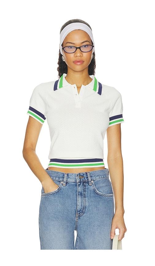 all the ways hazel knit polo top in multi. - size l (also in m, s, xs)