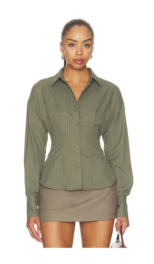 all the ways jeyne button up top in olive. - size l (also in xxs, xs, s, m, xl)