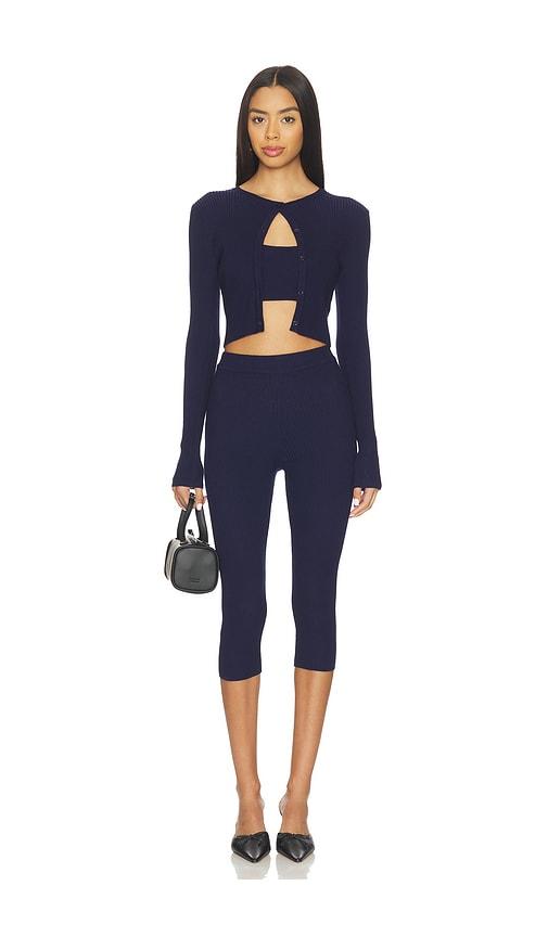 all the ways jude knit set in navy. - size l (also in xs, s, m)