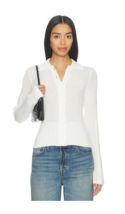 all the ways kelly button up sweater in white. - size l (also in xs, s, m)