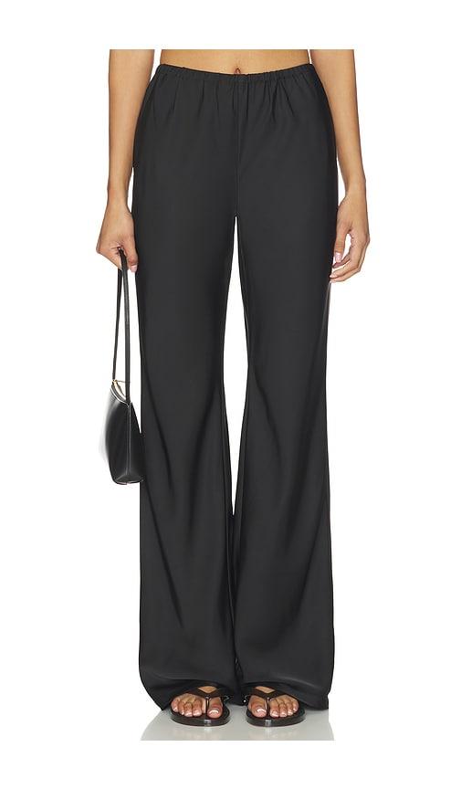 all the ways larissa satin pant in black. - size l (also in xs, xxs, s, m, xl)