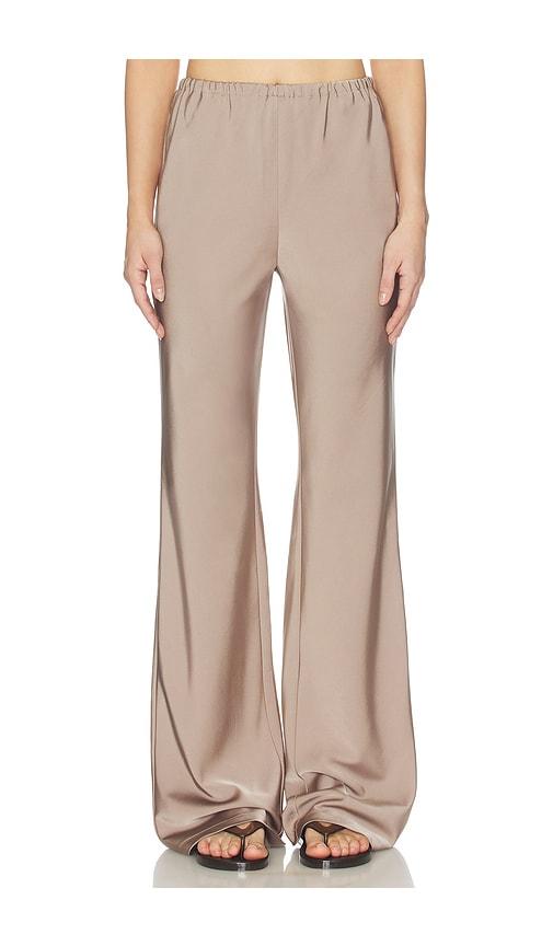 all the ways larissa satin pant in taupe. - size l (also in xs, s, m, xl)