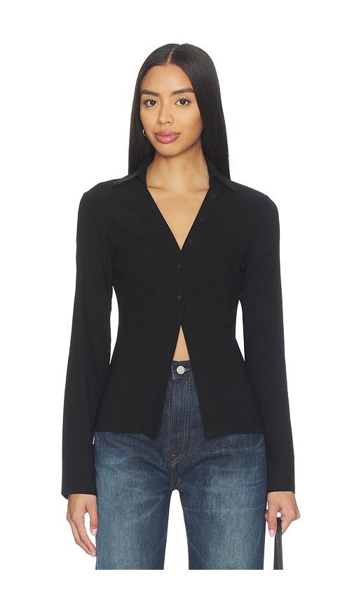 all the ways madeline button front top in black. - size xs (also in xxs)
