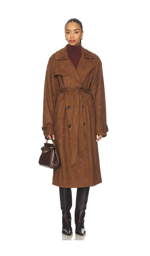all the ways milana faux suede coat in brown. - size m (also in s)