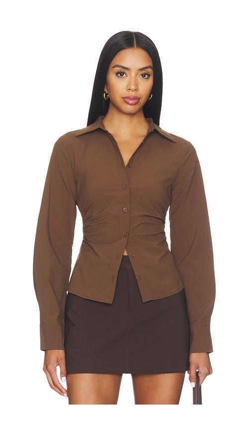 all the ways millie button up top in brown. - size l (also in xxs, xs, s, m, xl)