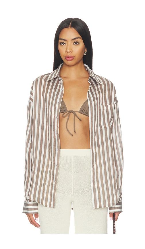 all the ways minnie button down top in neutral. - size l (also in xs, xxs, s, m)