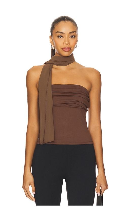 all the ways nataline top in brown. - size l (also in xs, s, m, xl)