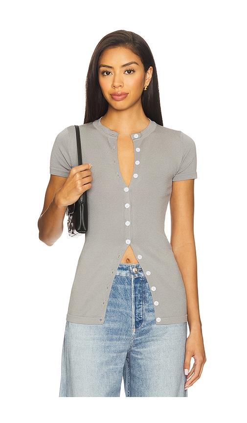 all the ways samantha button up top in light grey. - size s (also in xs)