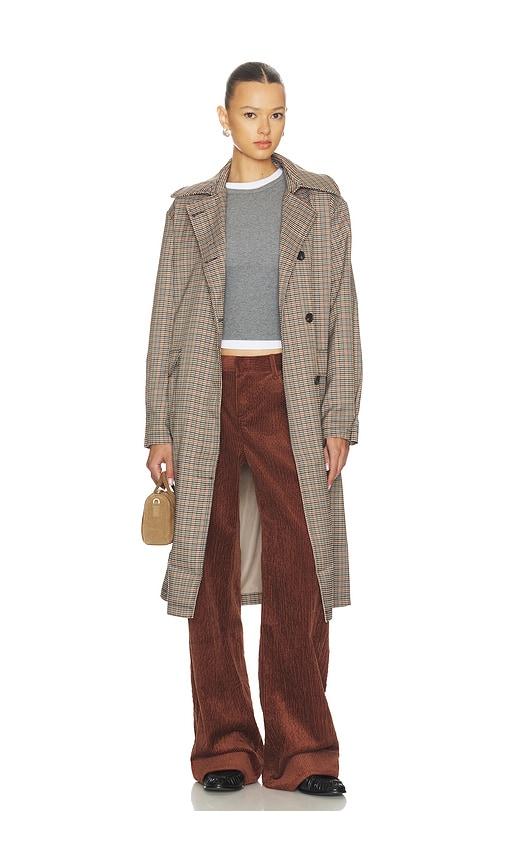 all the ways starling trench coat in brown plaid in brown. - size m (also in xxs, s, xl)