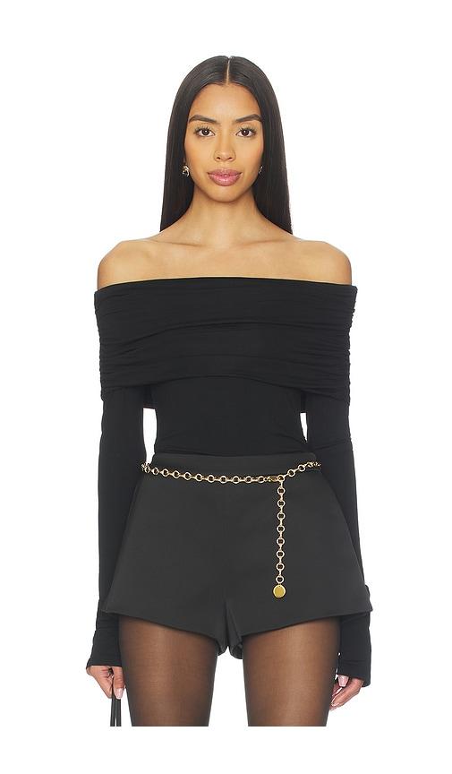 all the ways velika off shoulder top in black. - size m (also in xs, s)