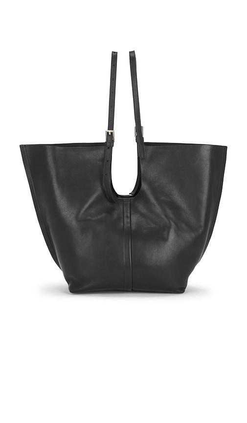 allsaints ara e/w tote bag in black.