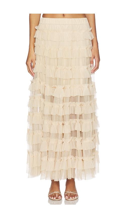 allsaints aude ruffle skirt in nude. - size 2 (also in 6)