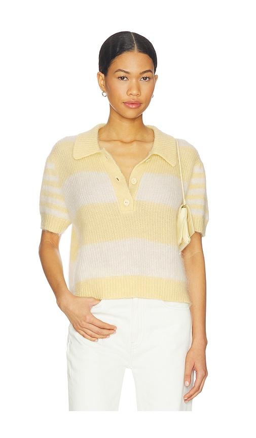allsaints clem polo tee in lemon. - size l (also in m, xs, s)