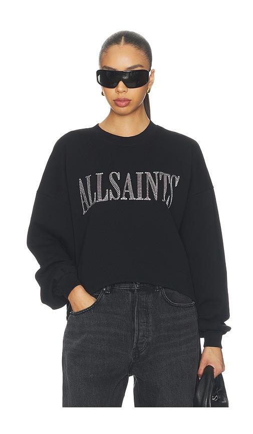 allsaints dash lila sweatshirt in black. - size l (also in m, xs, s)