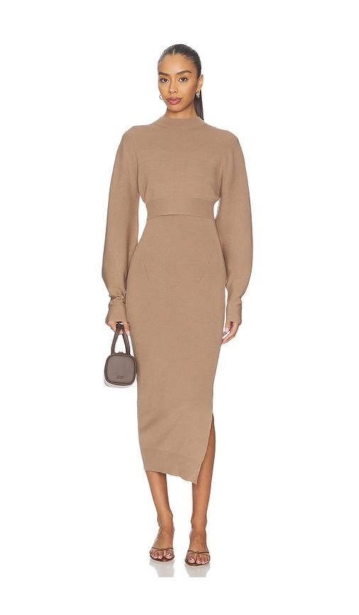allsaints dinah dress in tan. - size l (also in m)