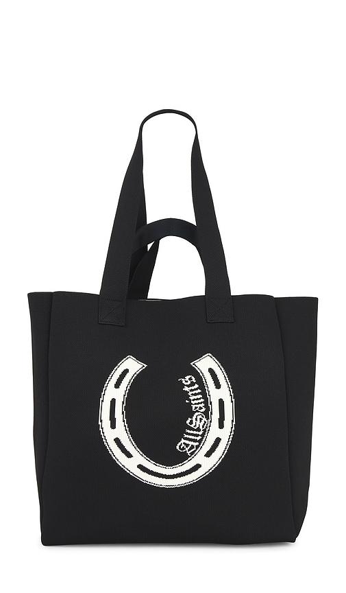 allsaints izzy horseshoe tote in black.