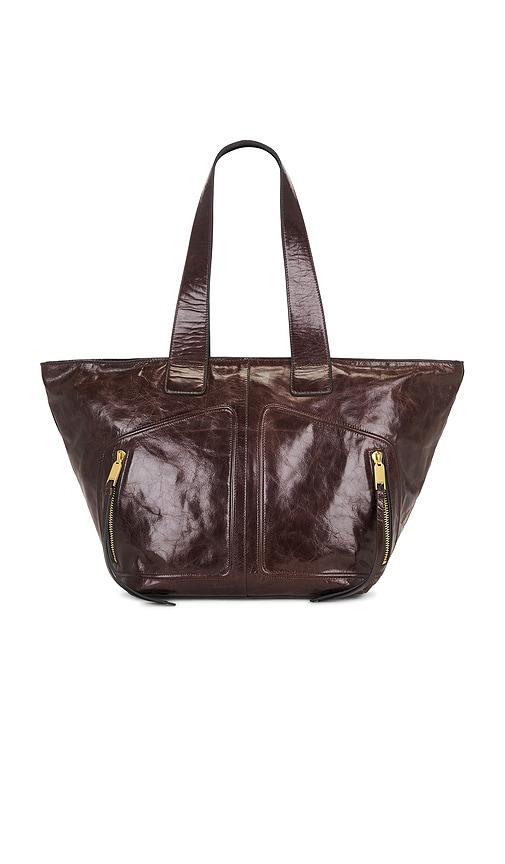 allsaints jean rey tote bag in brown.