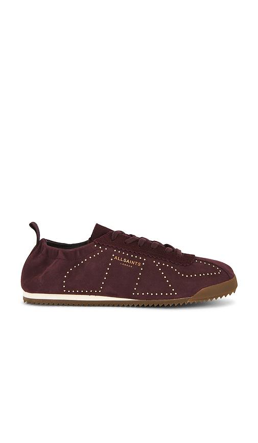 allsaints kenny stud runner sneaker in red. - size 39 (also in 40, 41)