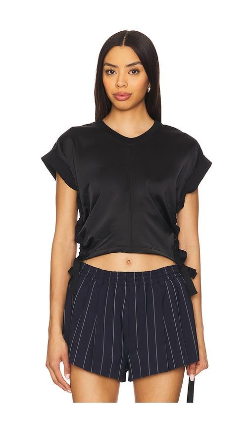 allsaints mira satin tee in black. - size s (also in xs)