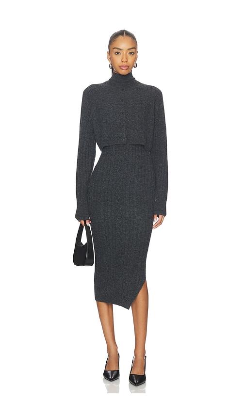 allsaints sabine dress in charcoal. - size m (also in xs, s)