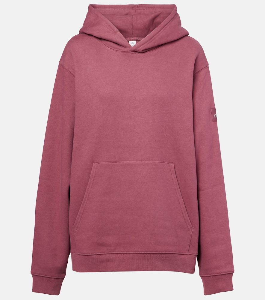 alo yoga renown cotton-blend terry hoodie