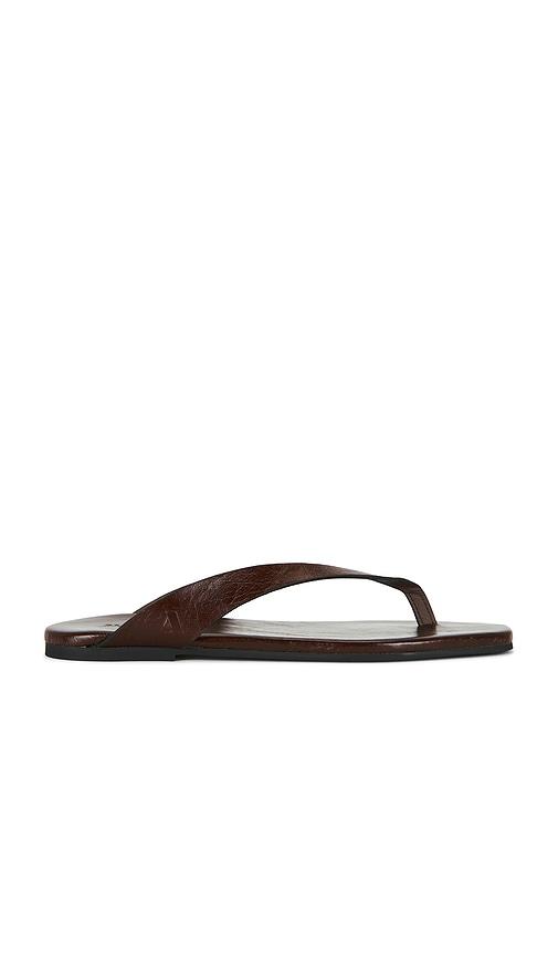alohas ola leather sandal in chocolate. - size 35 (also in 36, 37, 38, 39, 40, 41)