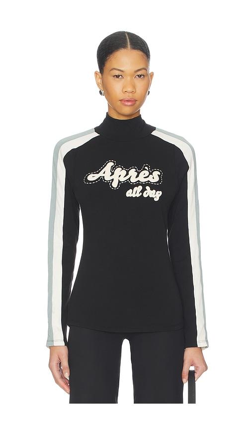 alp n rock apres all day mockneck sweater in black & white. - size m (also in s)