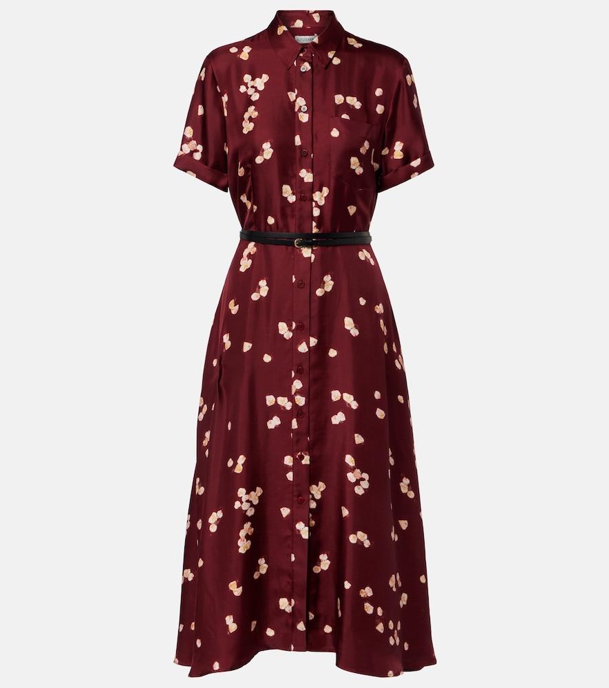 altuzarra belted printed silk shirt dress