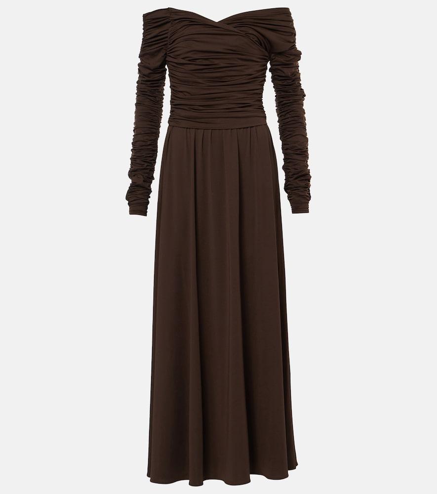 altuzarra charlotte off-shoulder jersey maxi dress