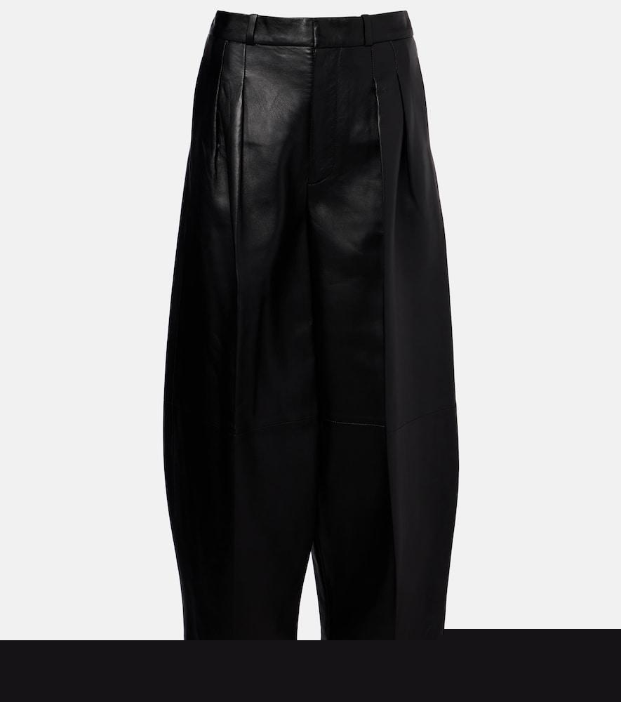 altuzarra dash leather barrel-leg pants