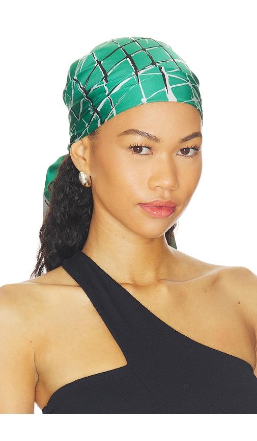 altuzarra fishnet scarf in green.