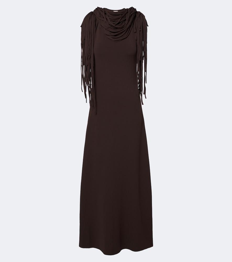 altuzarra fringed jersey maxi dress