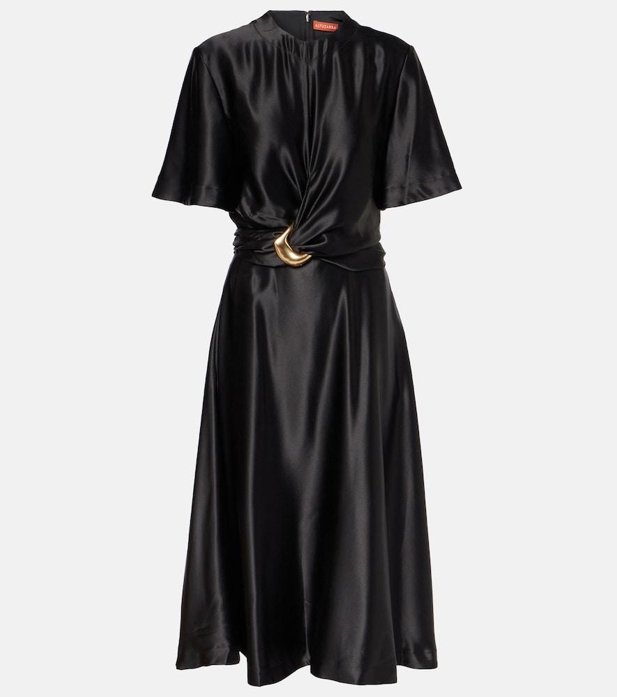 altuzarra honey belted silk satin midi dress