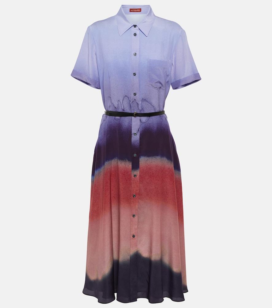 altuzarra kiera printed silk shirt dress