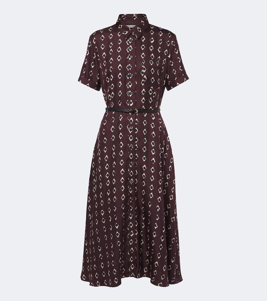 altuzarra kiera printed silk shirt dress