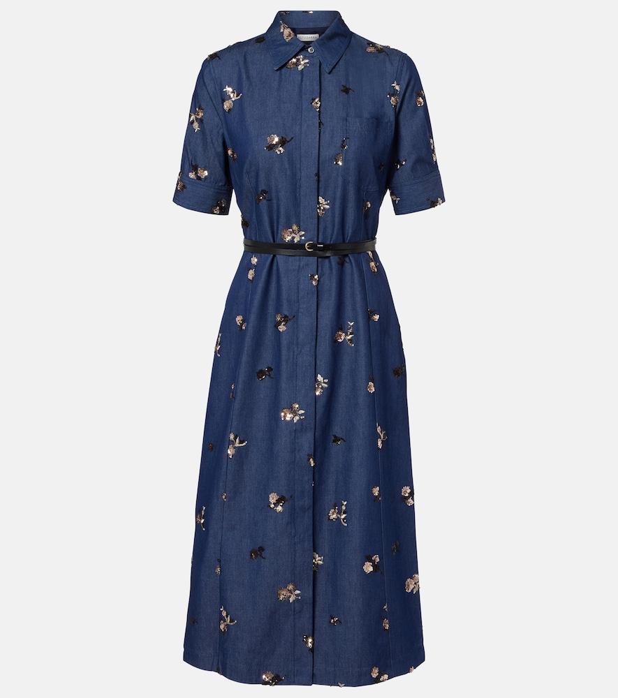 altuzarra kieran embellished denim shirt dress