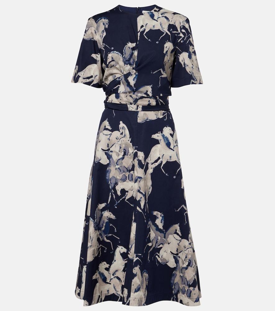 altuzarra kirsty printed cotton-blend wrap dress
