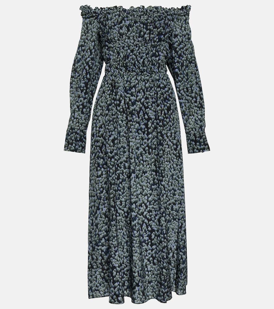 altuzarra lillian printed silk midi dress