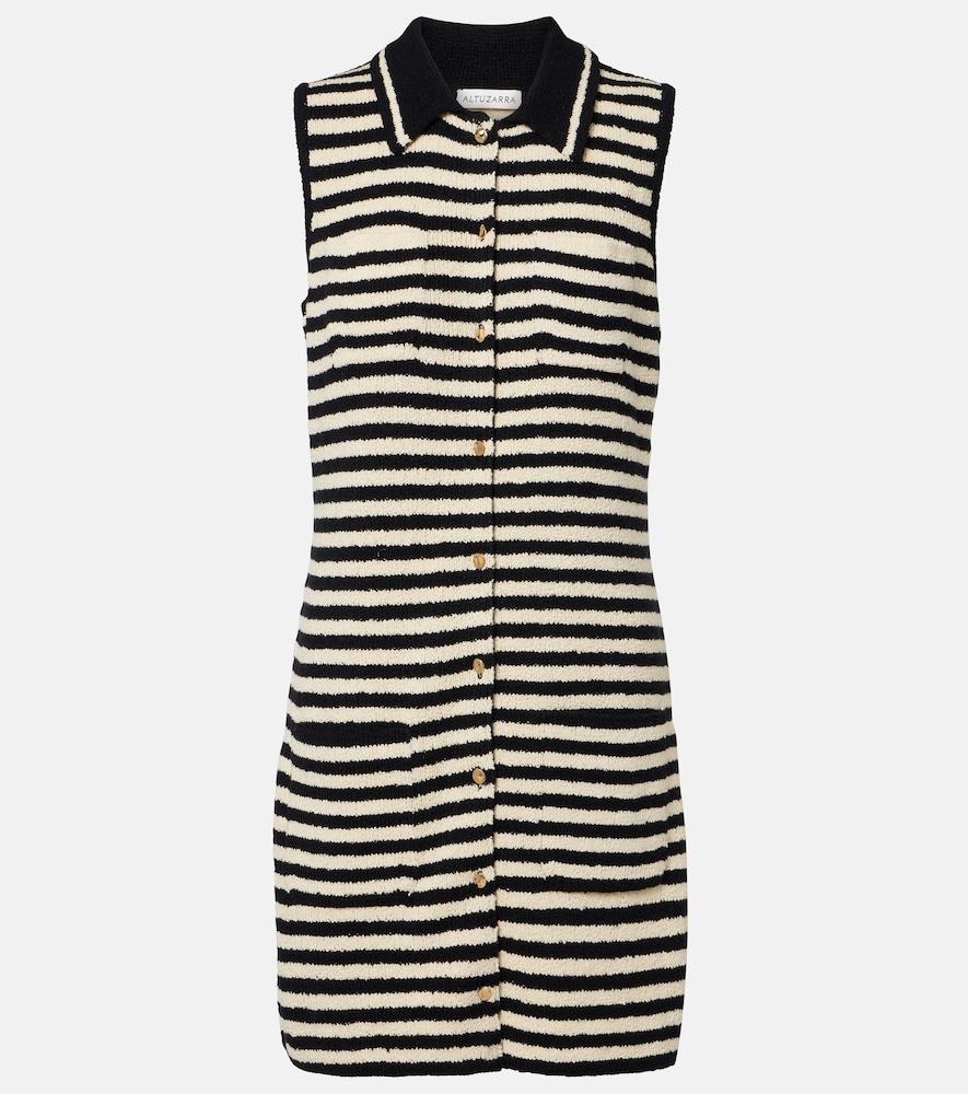 altuzarra mamie striped cotton-blend polo dress