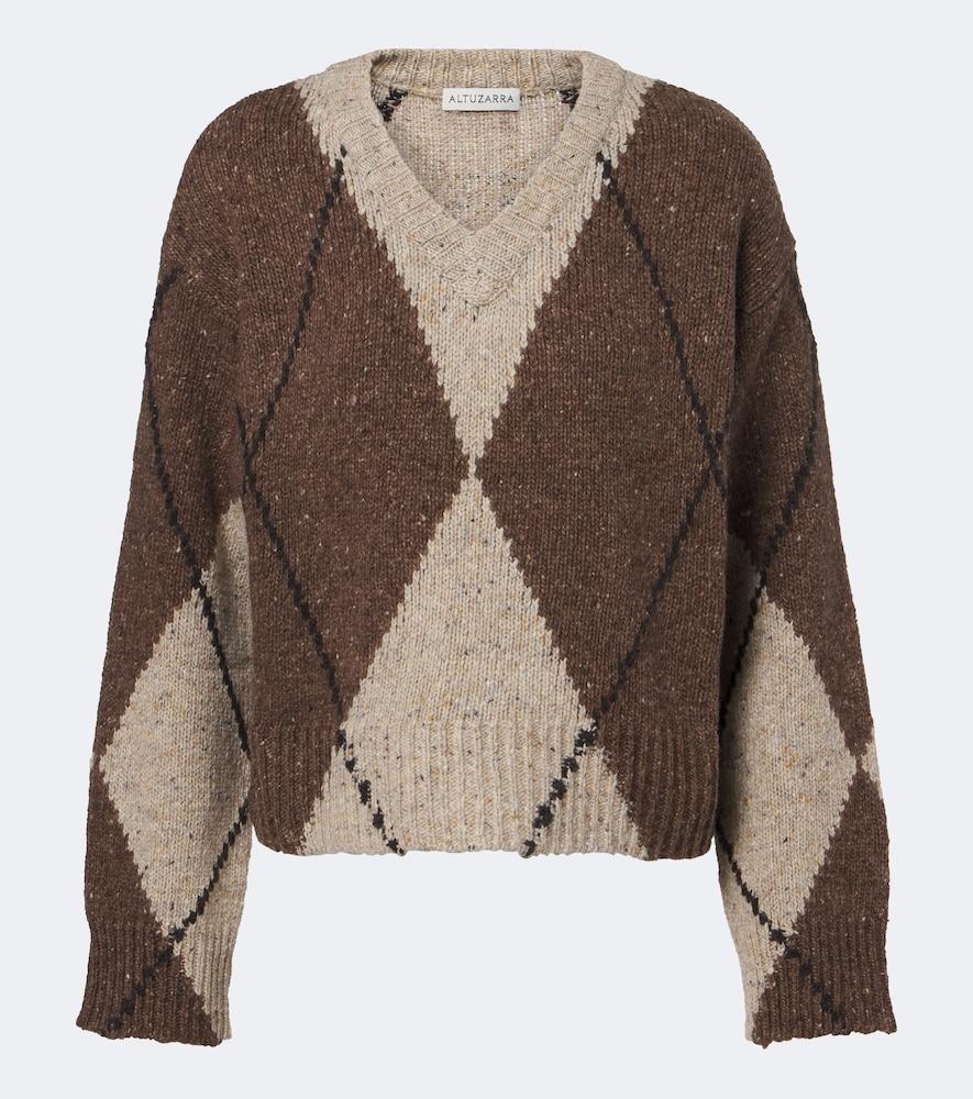 altuzarra parish argyle wool and alpaca blend sweater