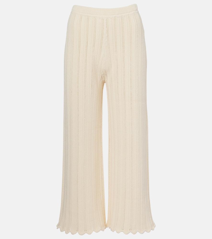 altuzarra petey open-knit cotton flared pants