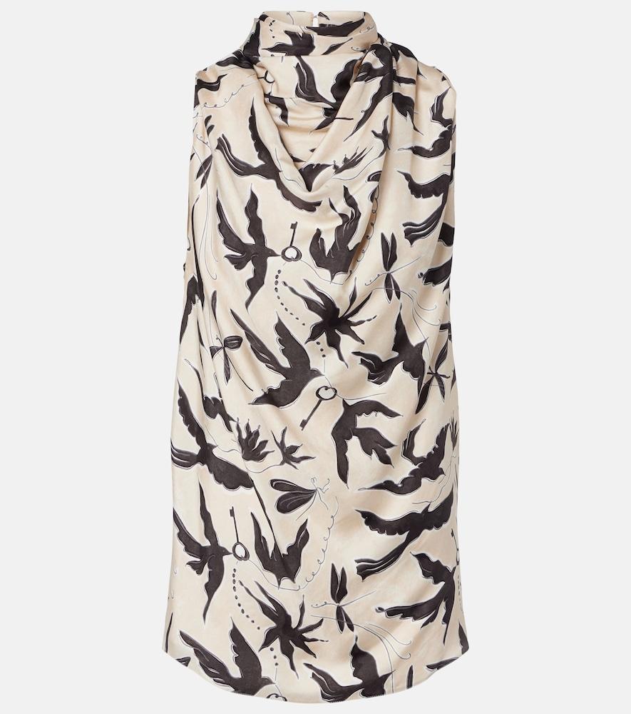 altuzarra sleary draped printed silk top