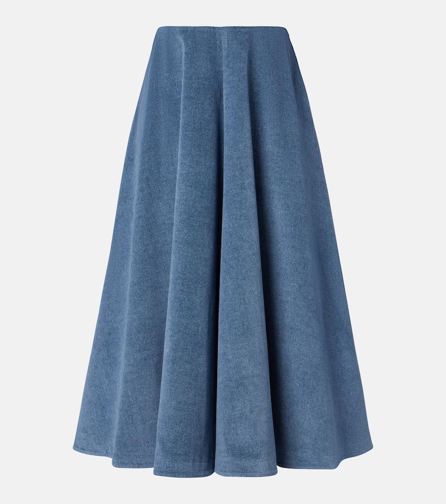 altuzarra varda denim midi skirt