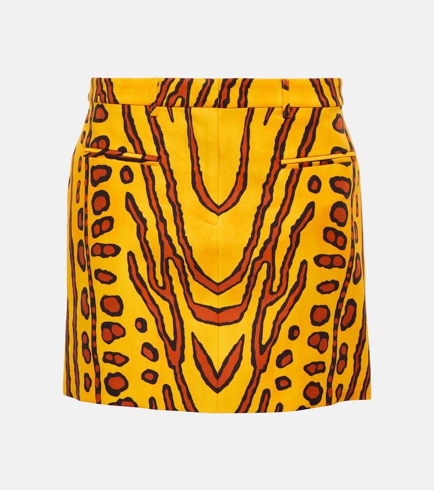 altuzarra zola printed linen-blend miniskirt