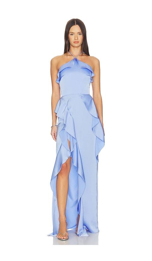 amanda uprichard alessandra maxi dress in blue. - size l (also in s, xs, m, xl)