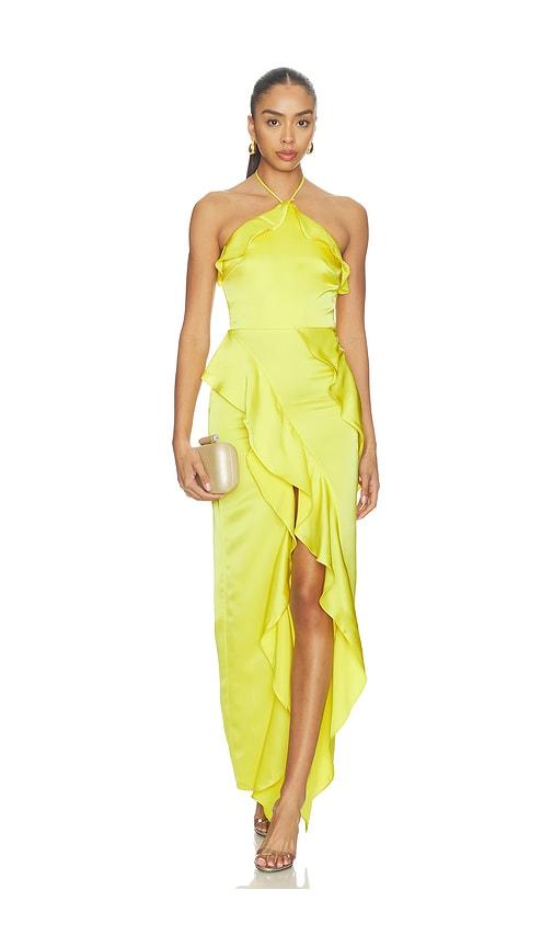 amanda uprichard alessandra maxi dress in yellow. - size l (also in xs, s, m)